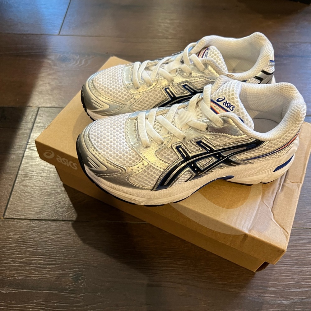 ASICS Kids' White and Black Running Shoes